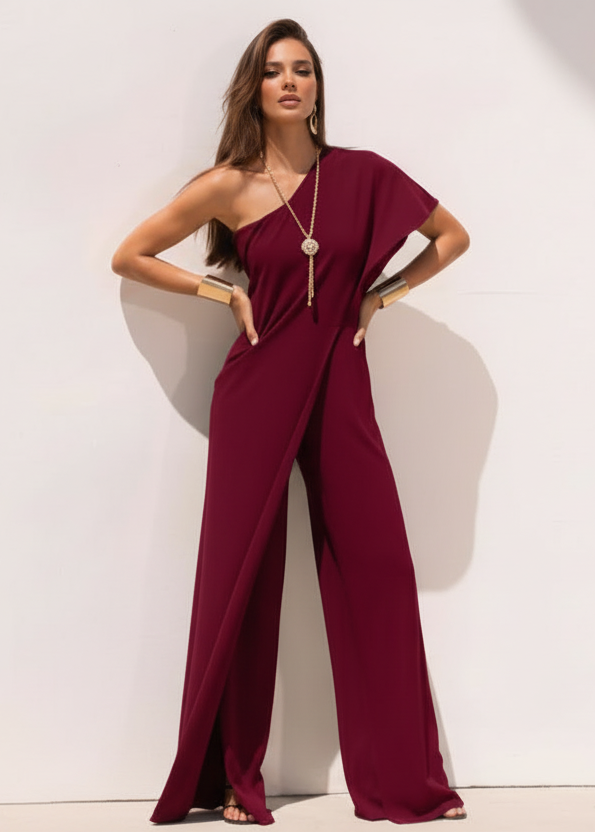 Kombinezon damski na jedno ramię F21/2 – elegancki asymetryczny, Made in Italy | Rozmiary 38–60