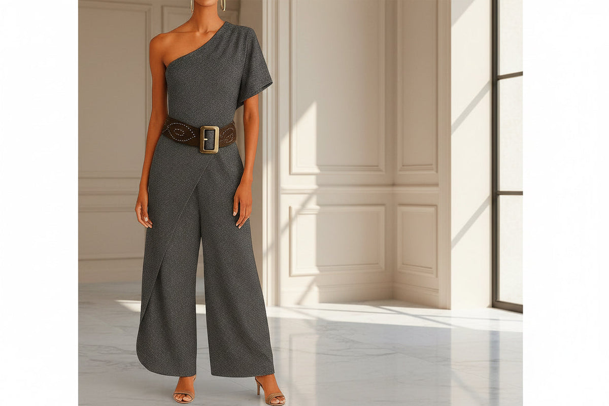 Kombinezon na jedno ramię asymetryczny „Rory”, rozmiary 38–60