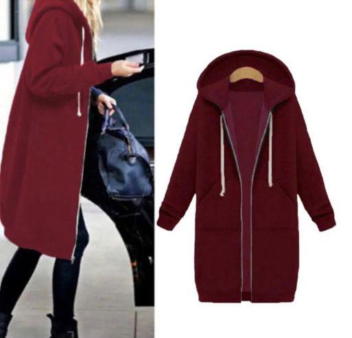 Kurtka z zamkiem i kapturem "LEILA" z dresowej bawełny, unisex | Made in Italy | Rozmiary 38–60