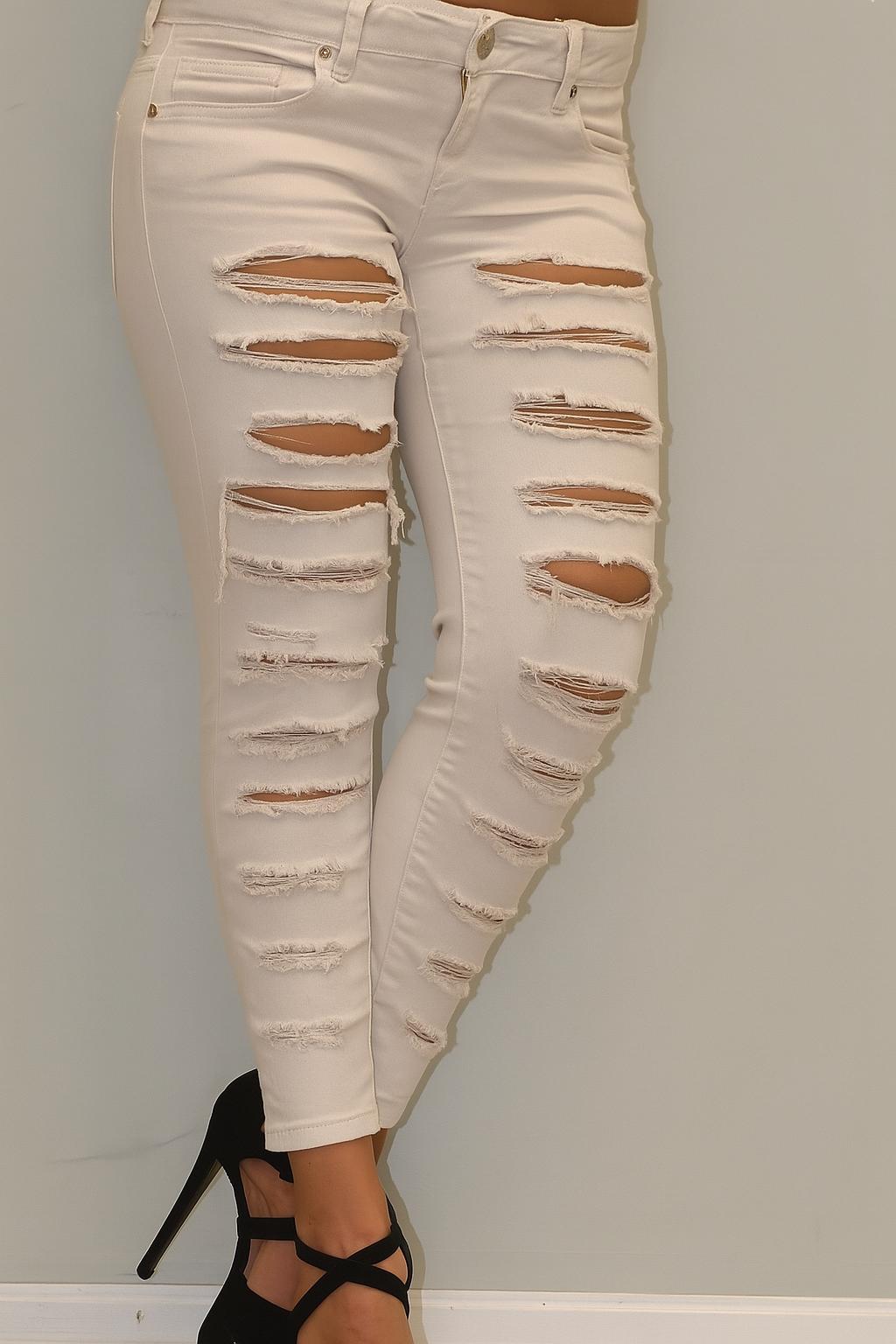 Spodnie skinny z przetarciami, Made in Italy