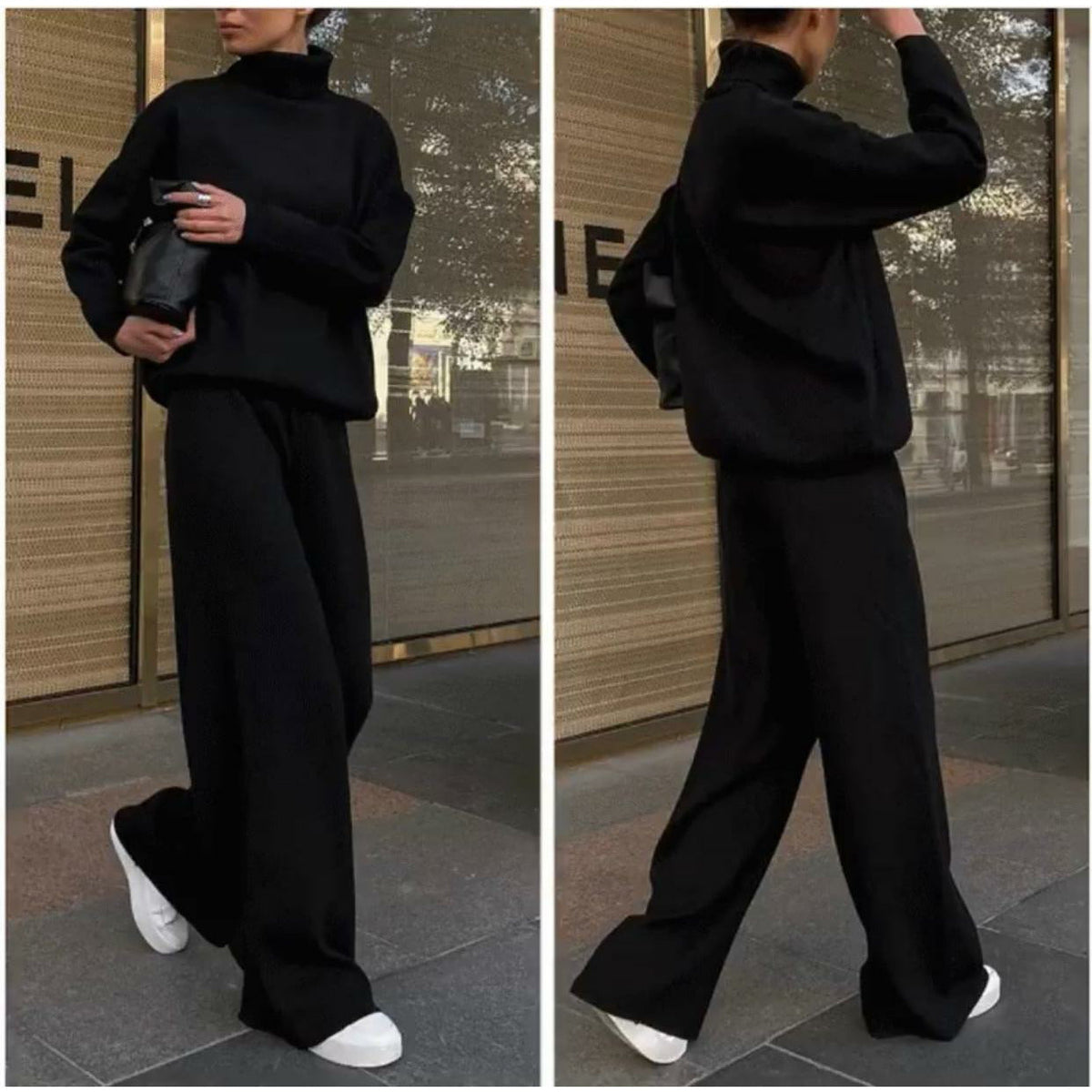 Komplet „DION” F12/13-11 z miękkiej wełny z golfem na elegancki styl, rozmiary od 38 do 60