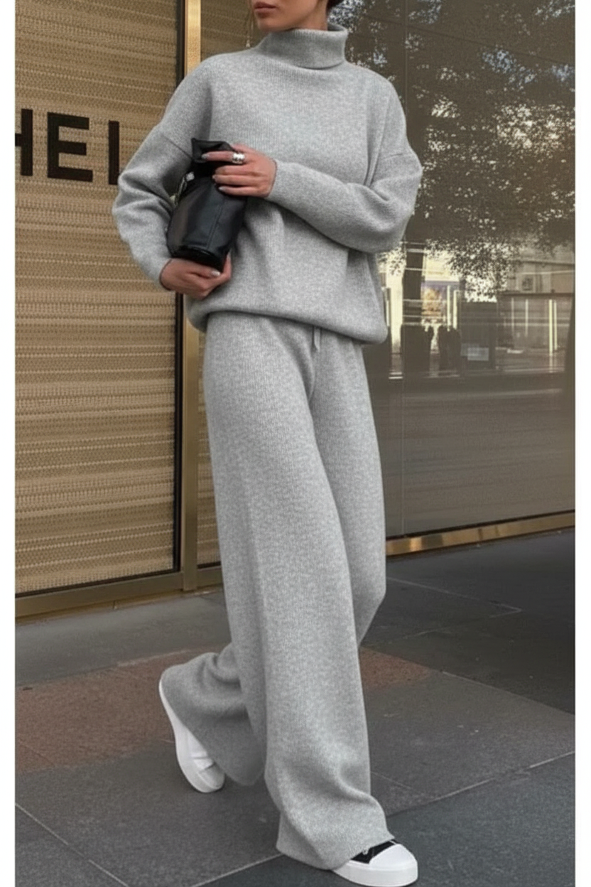 Komplet „DION” F12/13-11 z miękkiej wełny z golfem na elegancki styl, rozmiary od 38 do 60