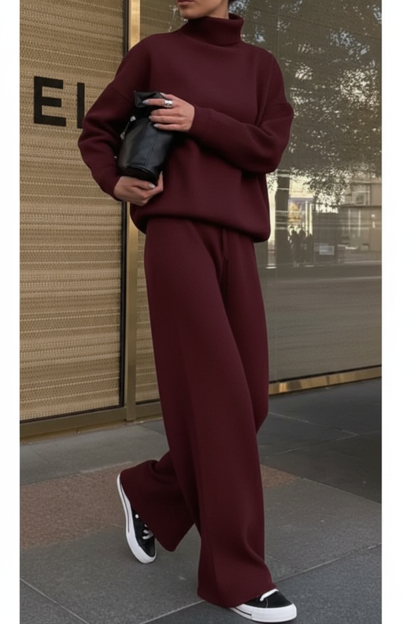 Komplet „DION” F12/13-11 z miękkiej wełny z golfem na elegancki styl, rozmiary od 38 do 60