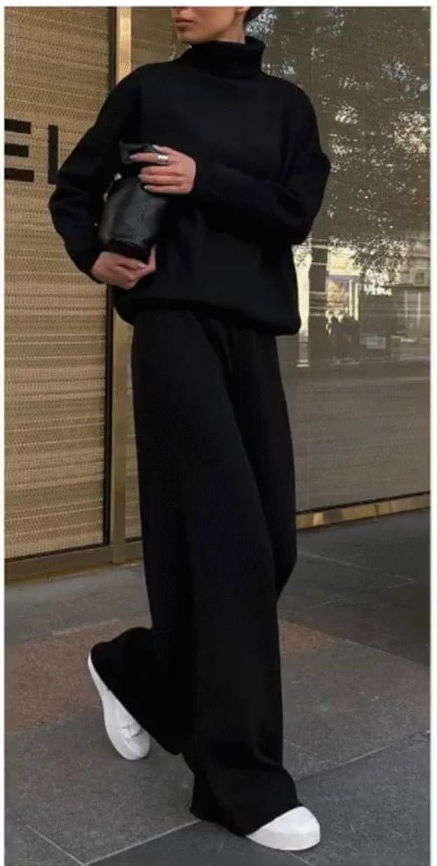 Komplet „DION” F12/13-11 z miękkiej wełny z golfem na elegancki styl, rozmiary od 38 do 60