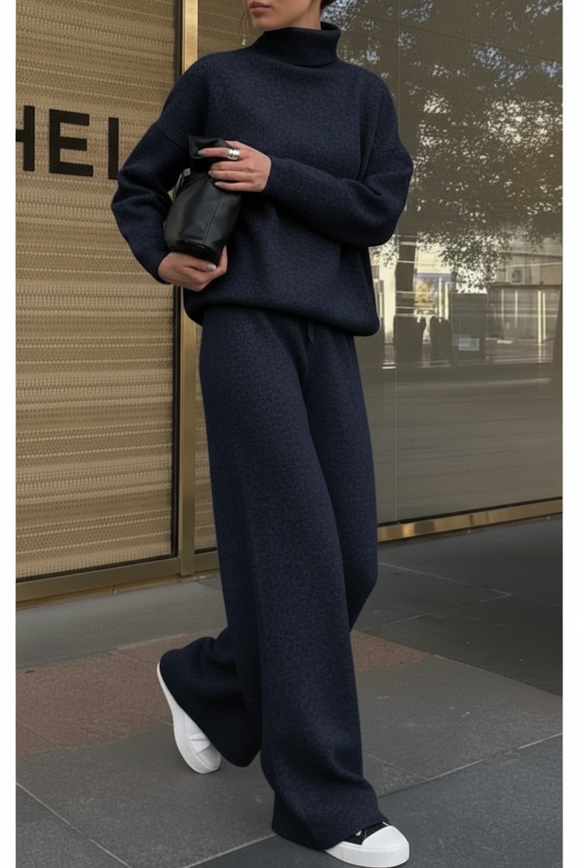 Komplet „DION” F12/13-11 z miękkiej wełny z golfem na elegancki styl, rozmiary od 38 do 60