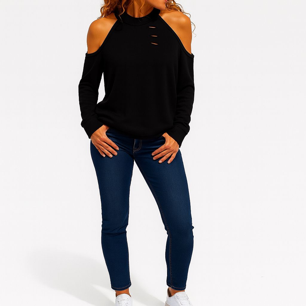 Bluza Tiger z odkrytymi ramionami