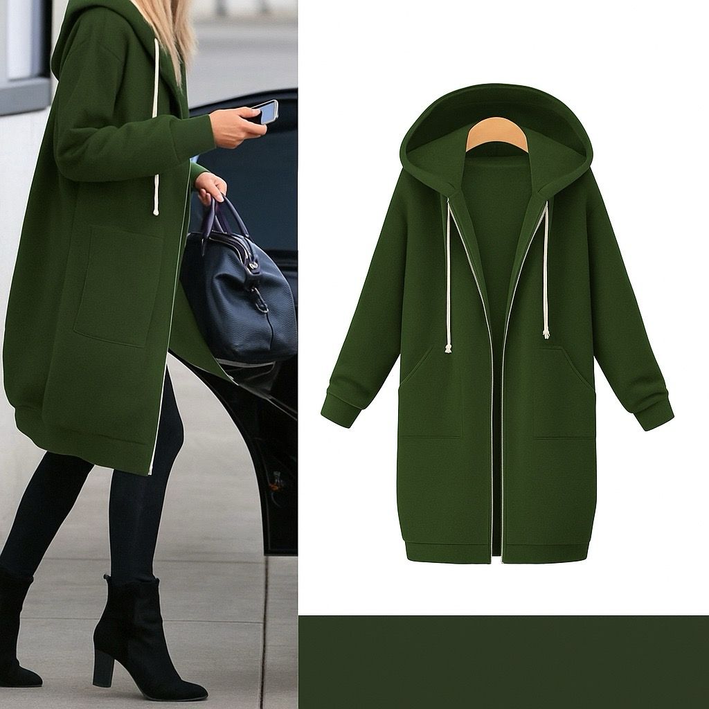 Kurtka z zamkiem i kapturem "LEILA" z dresowej bawełny, unisex | Made in Italy | Rozmiary 38–60
