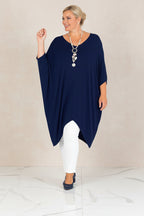 Bluzka Comfort F17/7 oversize, elegancka, poliester z elastanem, Made in Italy, rozmiary 38–60