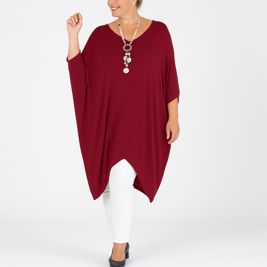 Bluzka Comfort F17/7 oversize, elegancka, poliester z elastanem, Made in Italy, rozmiary 38–60
