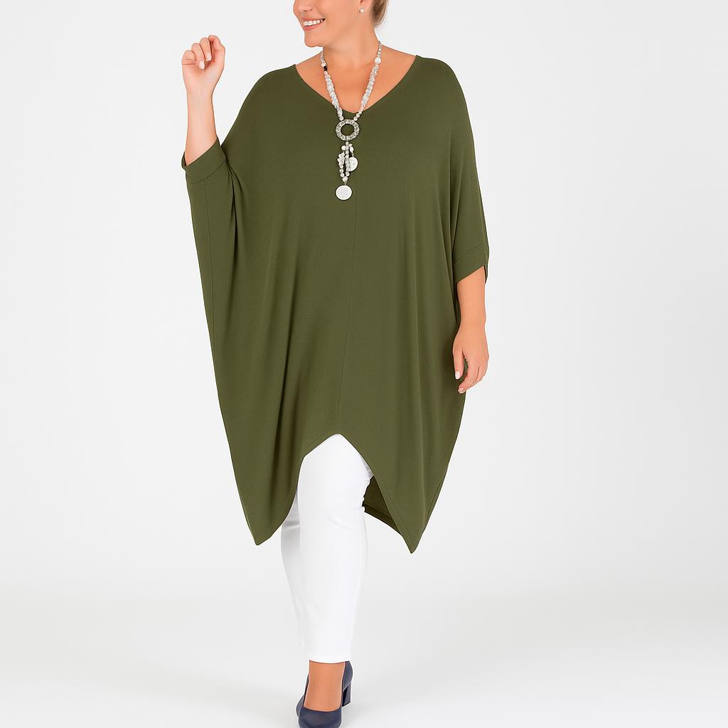 Bluzka Comfort F17/7 oversize, elegancka, poliester z elastanem, Made in Italy, rozmiary 38–60